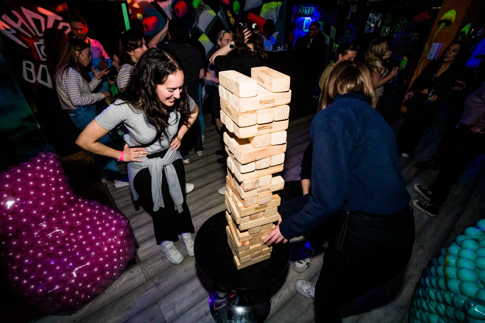 Giant Jenga at a party